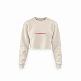 In My Prime Mother Era Crop Sweatshirt — Krem — Ön baskı