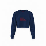 I Like Expensive Shit Crop Sweatshirt — Lacivert — Ön baskı