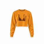 Leopard Bikini Crop Sweatshirt — Turuncu — Ön baskı