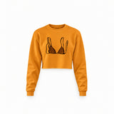 Leopard Bikini Crop Sweatshirt — Turuncu — Ön baskı