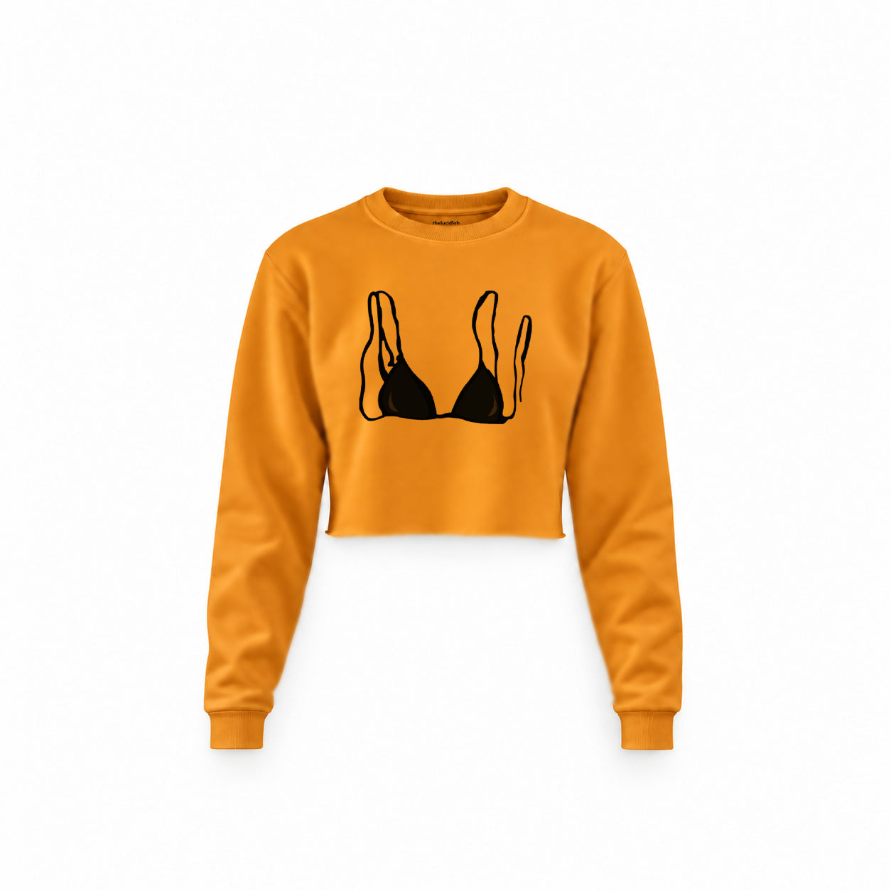 Black Bikini Crop Sweatshirt — Turuncu — Ön baskı