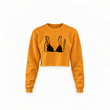Black Bikini Crop Sweatshirt — Turuncu — Ön baskı