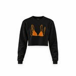 Orange Bikini Crop Sweatshirt — Siyah — Ön baskı