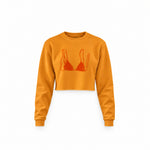 Orange Bikini Crop Sweatshirt — Turuncu — Ön baskı