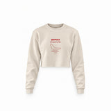 Monza Grand Prix Crop Sweatshirt — Krem — Ön baskı