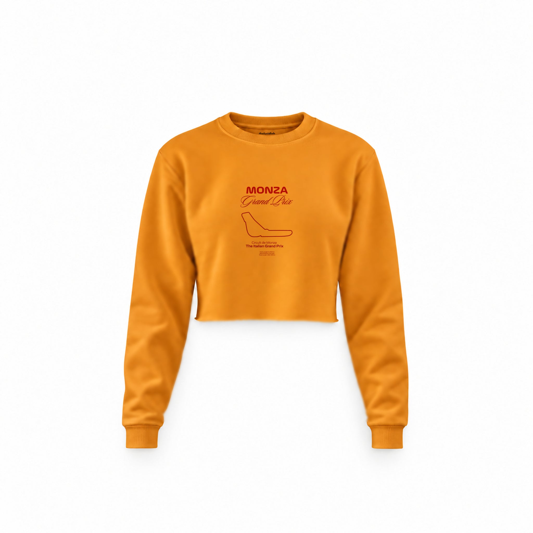 Monza Grand Prix Crop Sweatshirt — Turuncu — Ön baskı
