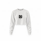 DO IT Crop Sweatshirt — Beyaz — Ön baskı