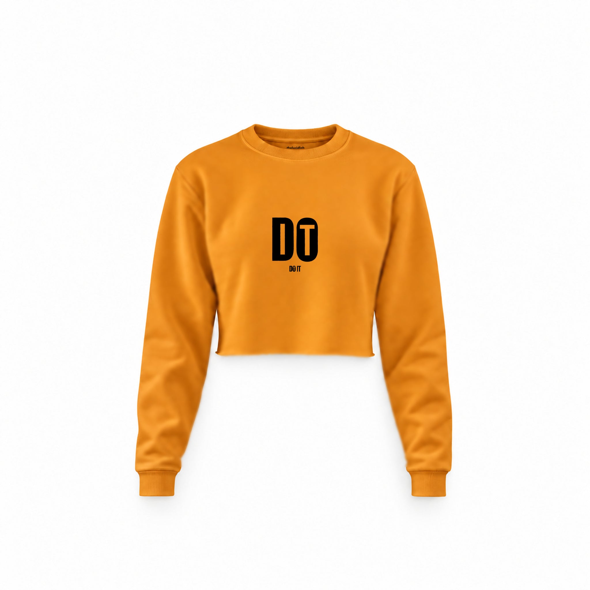 DO IT Crop Sweatshirt — Turuncu — Ön baskı