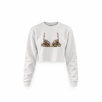 Noir Seduce – Leopard Crop Sweatshirt — Beyaz — Ön baskı