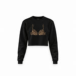Noir Seduce – Leopard Crop Sweatshirt — Siyah — Ön baskı