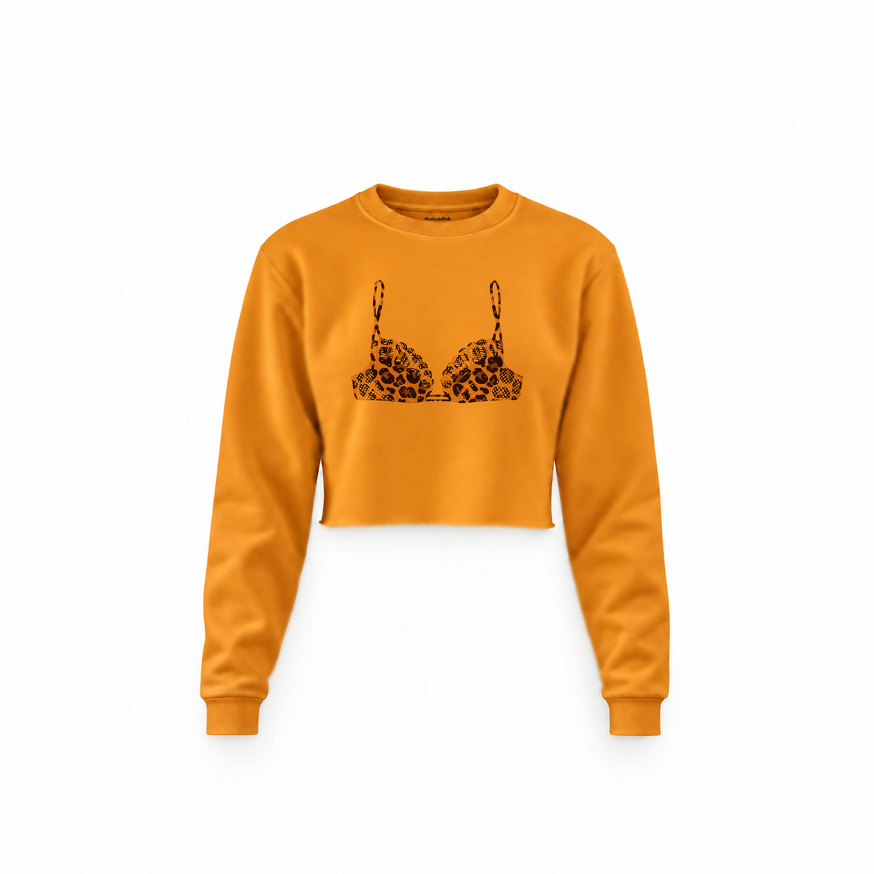 Noir Seduce – Leopard Crop Sweatshirt — Turuncu — Ön baskı