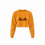Noir Seduce – Leopard Crop Sweatshirt — Turuncu — Ön baskı