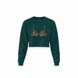 Noir Seduce – Leopard Crop Sweatshirt — Koyu Yeşil — Ön baskı