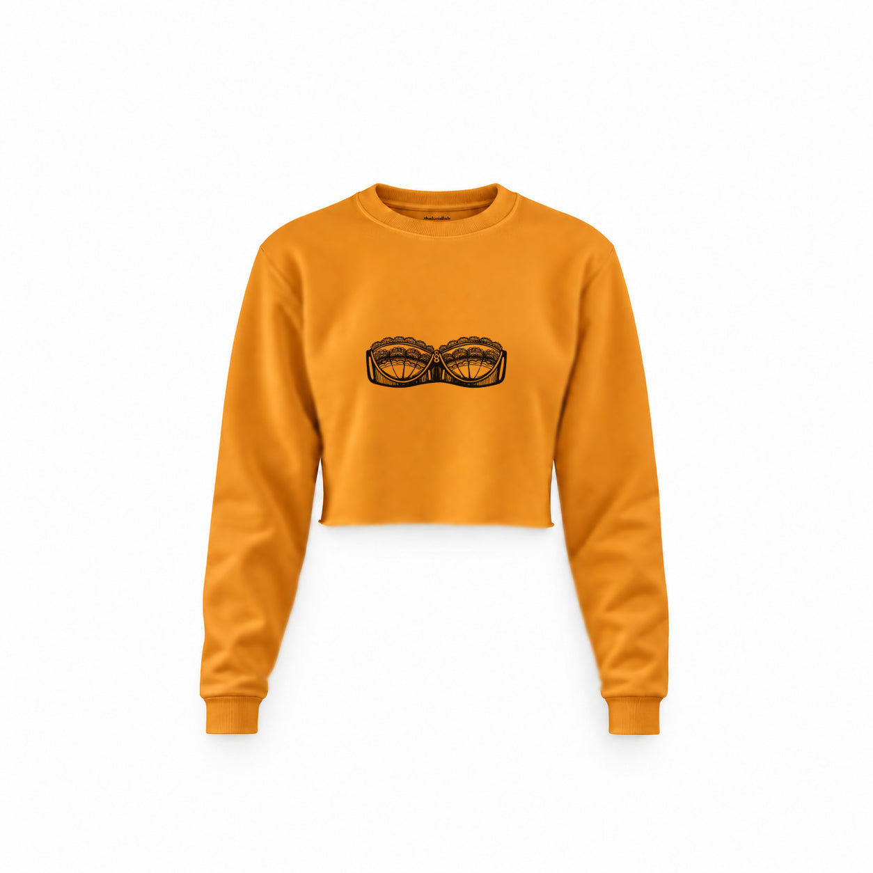 Unshell Me Crop Sweatshirt — Turuncu — Ön baskı