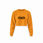 Unshell Me Crop Sweatshirt — Turuncu — Ön baskı