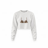 Noir Seduce Crop Sweatshirt — Beyaz — Ön baskı