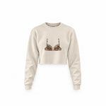 Noir Seduce Crop Sweatshirt — Krem — Ön baskı