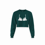 Noir Seduce Crop Sweatshirt — Koyu Yeşil — Ön baskı