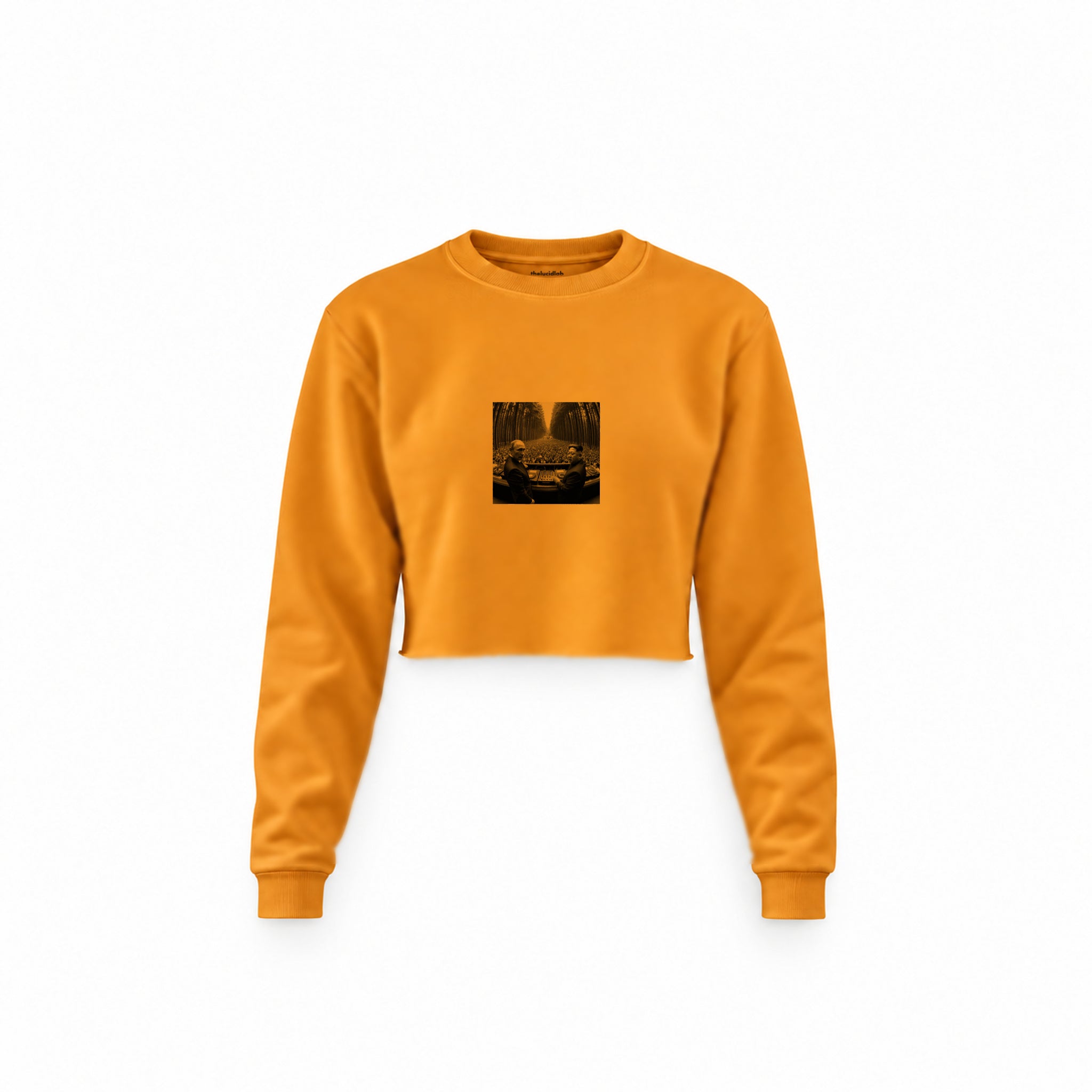 No Requests Crop Sweatshirt — Turuncu — Ön baskı