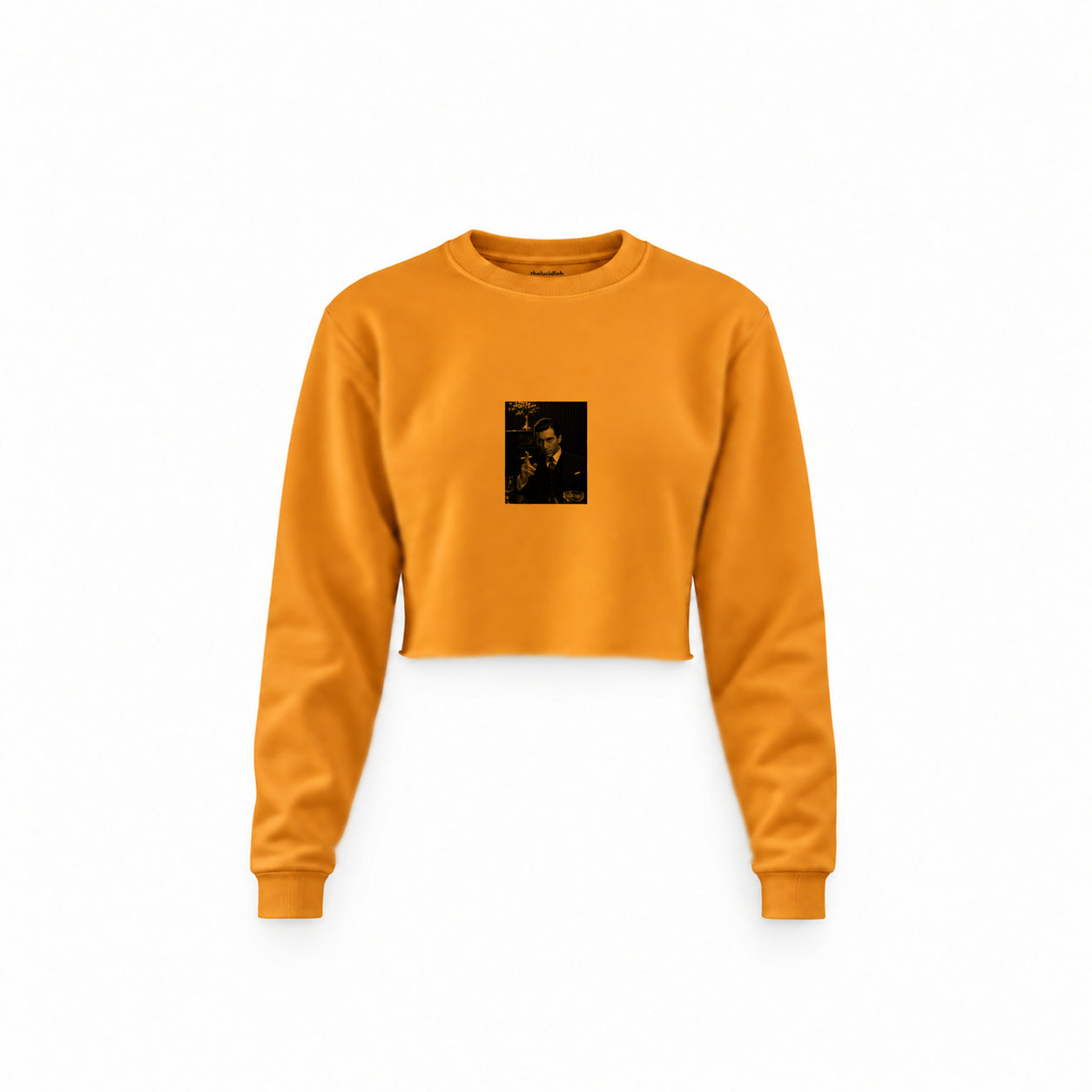 Michael Corleone Crop Sweatshirt — Turuncu — Ön baskı