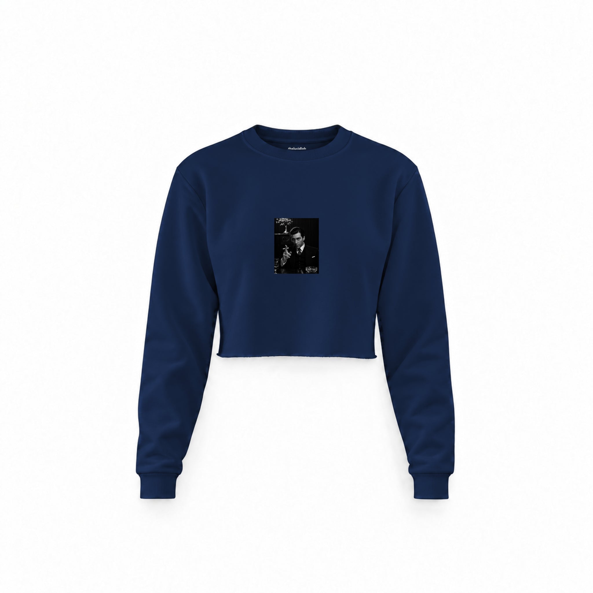 Michael Corleone Crop Sweatshirt — Lacivert — Ön baskı