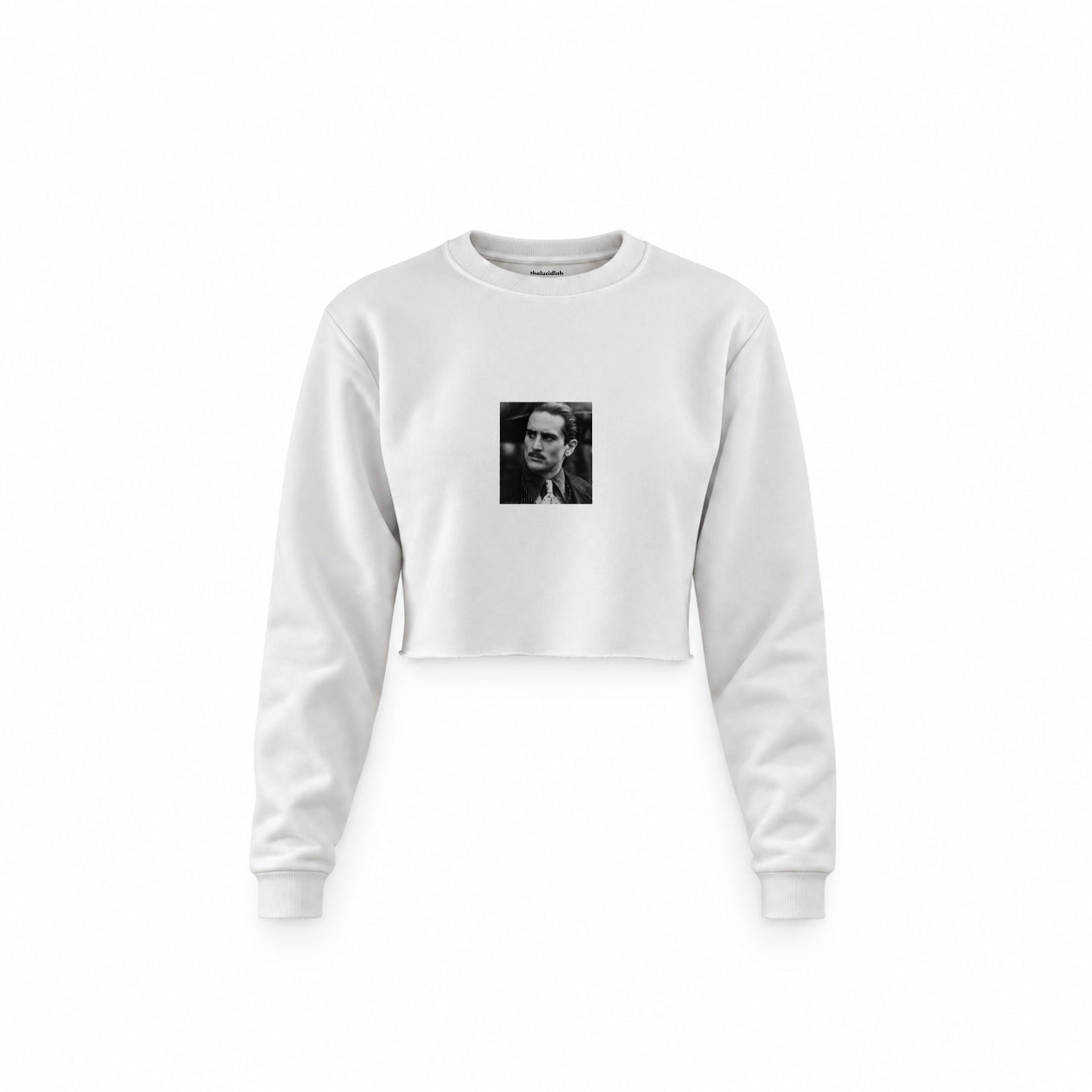 Vito Corleone Crop Sweatshirt — Beyaz — Ön baskı