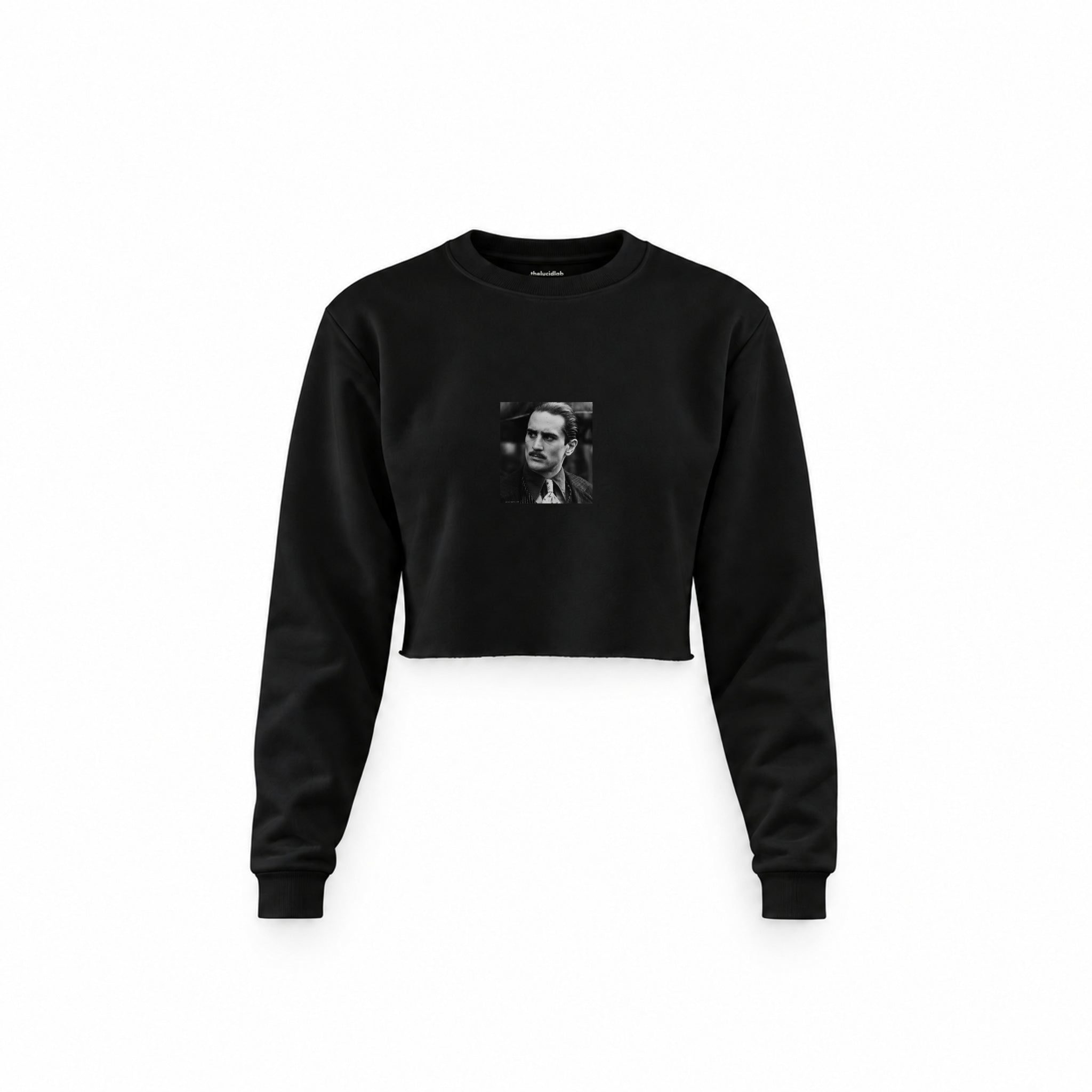 Vito Corleone Crop Sweatshirt — Siyah — Ön baskı