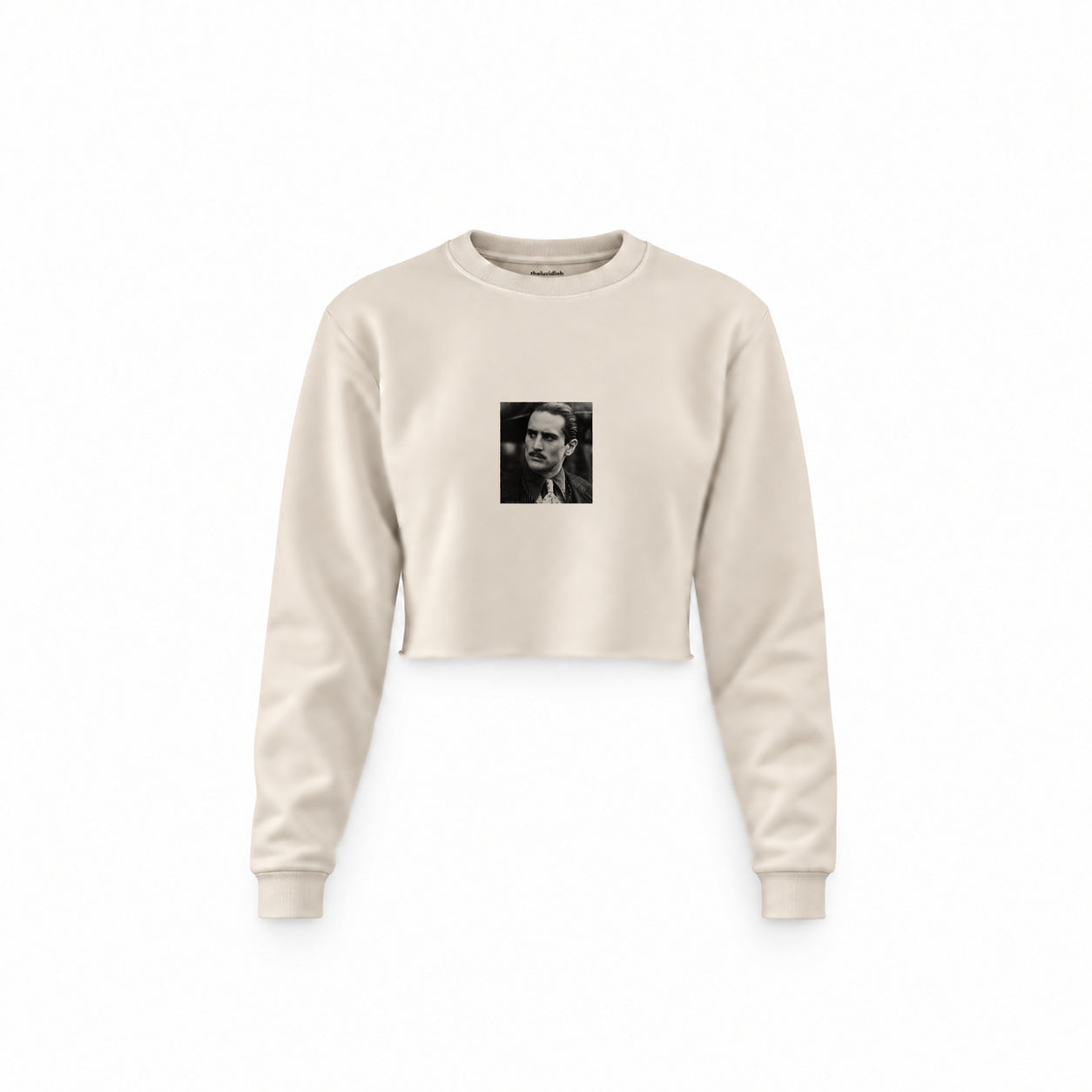 Vito Corleone Crop Sweatshirt — Krem — Ön baskı
