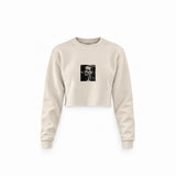 Vito Corleone Crop Sweatshirt — Krem — Ön baskı
