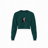 Vito Corleone Crop Sweatshirt — Koyu Yeşil — Ön baskı