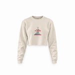 Saint Tropez Sailing Club Crop Sweatshirt — Krem — Ön baskı