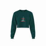 Saint Tropez Sailing Club Crop Sweatshirt — Koyu Yeşil — Ön baskı