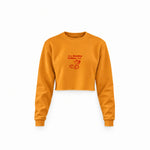 Slow Sunday Coffee Club Crop Sweatshirt — Turuncu — Ön baskı