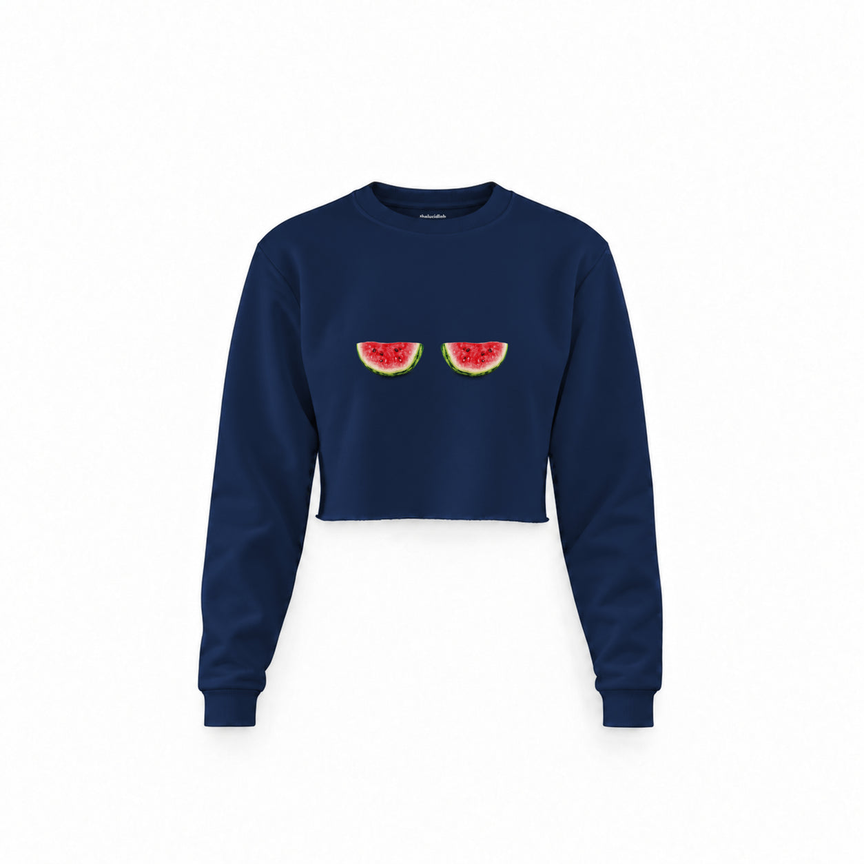 Summer Twins Crop Sweatshirt — Lacivert — Ön baskı