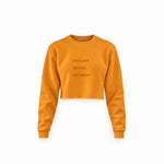 Fake Love Rich Sex Fast Money Crop Sweatshirt — Turuncu — Ön baskı