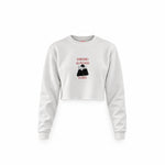 We Need A Hug Crop Sweatshirt — Beyaz — Ön baskı