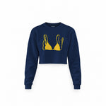 Yellow Bikini Crop Sweatshirt — Lacivert — Ön baskı