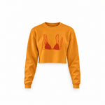 Pink Bikini Crop Sweatshirt — Turuncu — Ön baskı