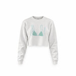 Blue Bikini Crop Sweatshirt — Beyaz — Ön baskı