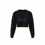 Navy Blue Bikini Crop Sweatshirt — Siyah — Ön baskı