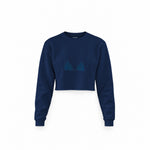 Navy Blue Bikini Crop Sweatshirt — Lacivert — Ön baskı