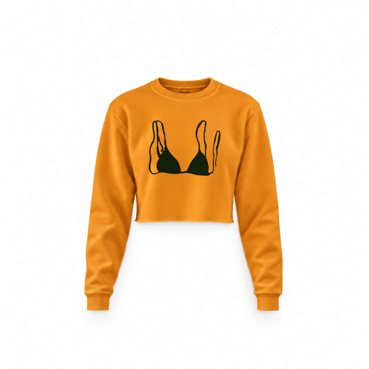 Navy Blue Bikini Crop Sweatshirt — Turuncu — Ön baskı