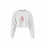 Young Wild Free Crop Sweatshirt — Beyaz — Ön baskı