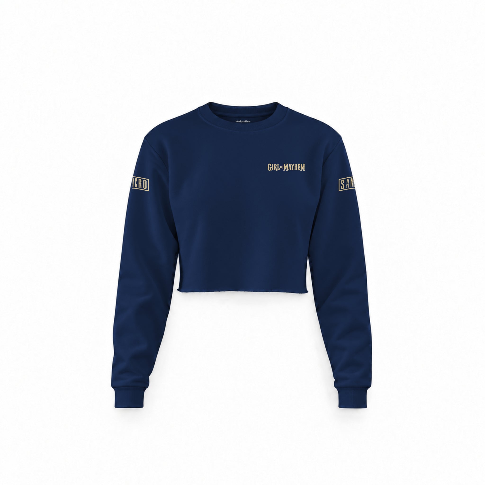 Sons Of Anarchy: Girl of Mayhem Crop Sweatshirt — Lacivert — Ön baskı