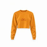 Life Is A Race Crop Sweatshirt — Turuncu — Ön baskı