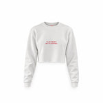 Always Real Crop Sweatshirt — Beyaz — Ön baskı