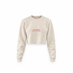 Always Real Crop Sweatshirt — Krem — Ön baskı