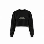 Wanna Be My Cardio Crop Sweatshirt — Siyah — Ön baskı