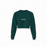 In My Head Crop Sweatshirt — Koyu Yeşil — Ön baskı