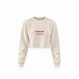 To Do List Crop Sweatshirt — Krem — Ön baskı